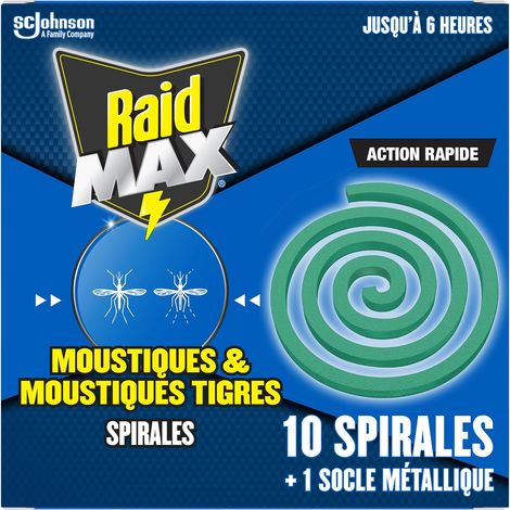 Max Spirales - Anti-Moustiques & Moustiques Tigres - Action Rapide - Protection Efficace En Extérieur - 10 Spirales + 1 Socle Métallique (1/5)