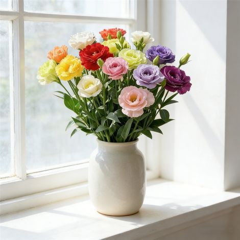 3000 Double Lisianthus Seeds – Colour Mix, Non-GMO Flower for Outdoor Garden & Pot Cultivation