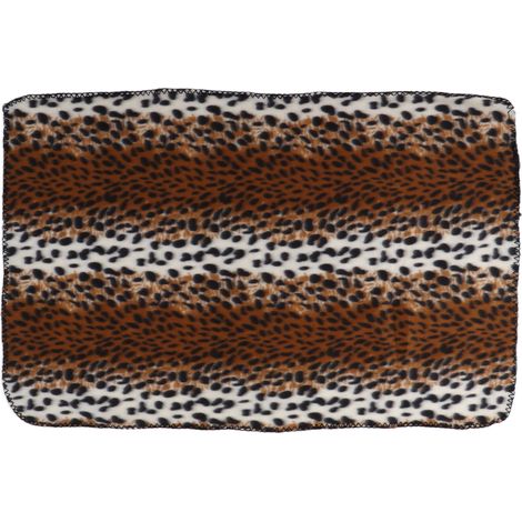 Couverture pour chien en peluche douce lavable en machine pour petits animaux de compagnie chiens chats imprimé léopard M (1/5)