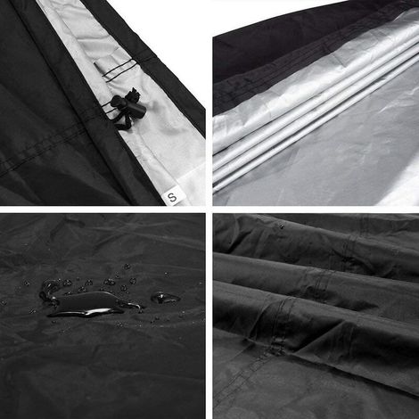 SEPSHA Housse Barbecue Gaz de Grill Anti-Vent/Anti-UV/Anti-l'eau/Anti-l'Humidité/Antipoussière, 145 x 61 x 117 cm, Noir (1/4)