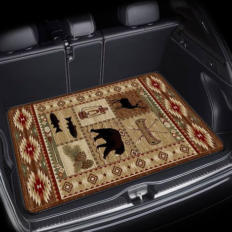 Tapis pour coffre de voiture, tapis de protection contre la poussière, résistant à l'usure et à la saleté, facile à entretenir - 75 x 100cm [Velours cristal, fond en plastique]