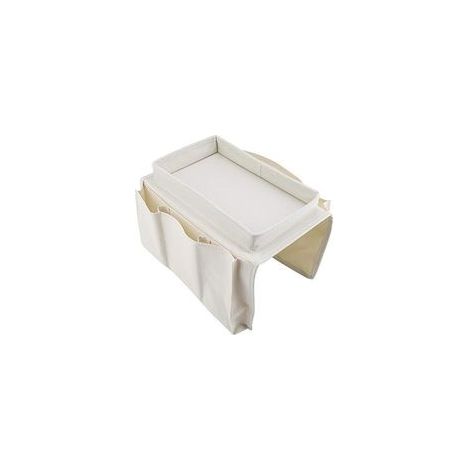 Sofa, Sessel, Armlehnen, Einkaufswagen, TV-Ständer, Fernbedienungshalter, Ablagefach, Aufbewahrungsbox, Aufbewahrungstasche, Sofa mit Tablett und Getränkehalter (beige, 19 cm) - Crezuo