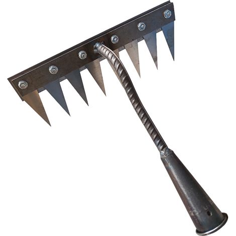 (8 dents) Houe à désherber, scarificateur en acier, outil de jardinage à main tranchant, râteau à désherber, outils agricoles (1/5)