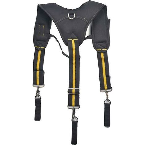 CREA Tool Belt Suspender Adjustable Heavy Duty Work Belt Harness Padded Suspenders Loop Padded Tool Belt Harnessblack, Yellow1pcs (1/5)