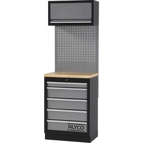 Conjunto de taller modular de 1 módulo con superficie de madera ALYCO