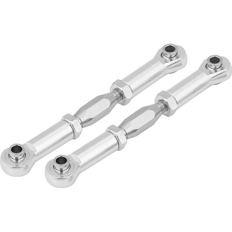 Tige de direction en alliage d'aluminium usinée CNC pour voiture RC, pièces de rechange et amélioration (argent) (1/5)