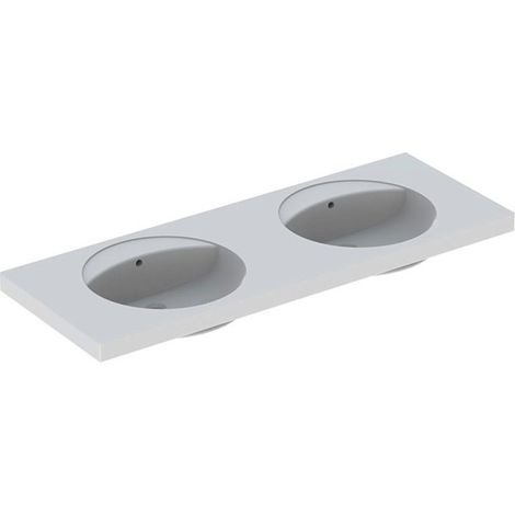 PRECIOSA lavabo doble 1300x550mm sin orificio para grifería con rebosadero blanco KT
