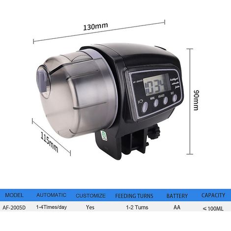 mangeoire Automatique Grande Capacit Pour Aquariums Avec Cran Lcd (1/5)