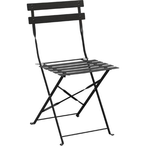 Chaises de Terrasse en Acier Noir - Lot de 2 - Bolero (1/5)