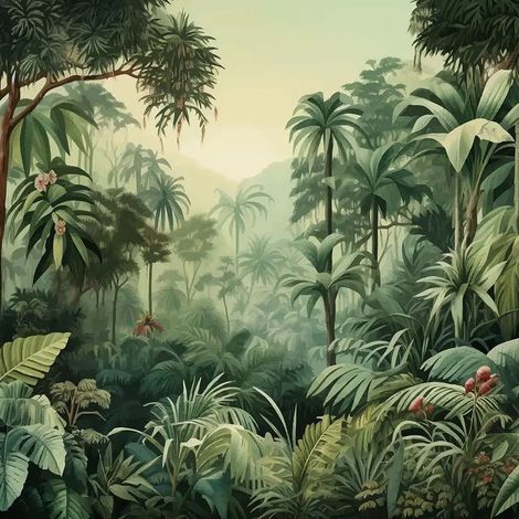 papier peint panoramique jungle vert - Sanders & Sanders (1/5)