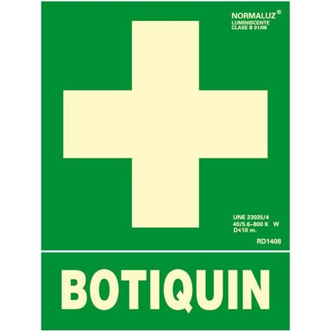FPLUS normaluz señal luminiscente botiquin  22,40x30   rd14108