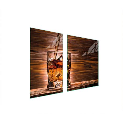 Assiette en verre et planche à découper 100x52 whisky (1/5)