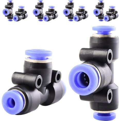 10 pièces 16 mm répartiteur en Y à 3 voies, raccord pneumatique, rapide plastique raccords Push to Connect, adaptateur de conduite d'air PY - PEG4-6-4mm (1/5)
