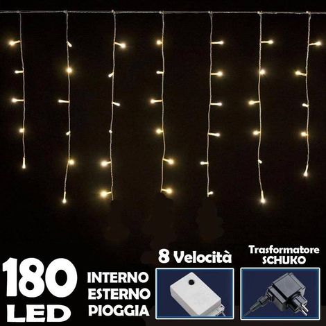 TrAdE Shop Traesio - Tenda Luminosa Natalizia 180 Led Luce Bianco Caldo 3 Metri Per Esterno - (1/3)