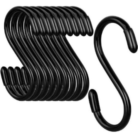 Lot de 10 cintres de rangement pour manteaux, (noir, lot de 10)vêtements, placards et tentures murales de cuisine (1/5)