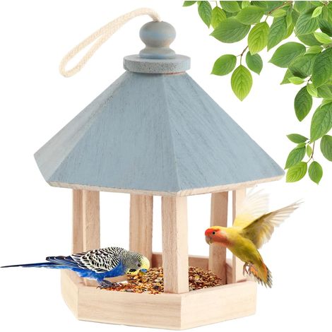 Mangeoire pour Oiseaux, Nichoir pour Oiseaux en Bois, Kits de Construction de Mangeoire à Nourriture avec Corde à Suspendre pour Terrasse de Jardin (1/5)