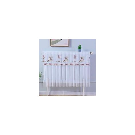 Cache-radiateur pour chauffage domestique - Housse décorative en tissu pour installation facile - Violet et blanc - 220 x 70 cm