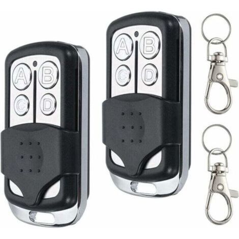 433,92 MHz Télécommande Portail Telecommande Universelle Portail Telecommande Porte de Garage 4 Canaux Télécommandes de Duplicateur de Code Fixe 2pcs (1/4)
