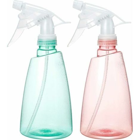 Set mit 2 leeren, wiederverwendbaren 500-ml-Sprühflaschen aus Kunststoff mit verstellbarem Sprühkopf für Blumen, Reinigung und Gartenarbeit (1/5)