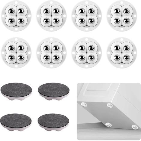 12-teiliges selbstklebendes Möbelschrank-Set,360° drehbar,Tragkraft bis zu 100 kg,Werkzeuglose Montage,47 mm,Weiß (1/5)