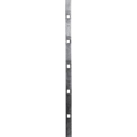 Deco Fer Forge – Barre plate trouée en acier 2000mm – 15 trous carrés de 16mm – Conception 40x8mm pour ferronnerie – Résistante aux intempéries
