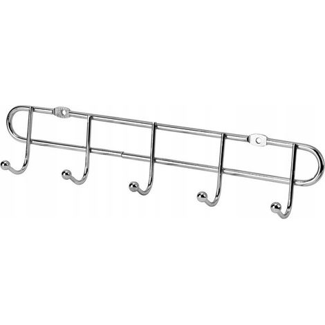 Perchero de pared cromado de 5 brazos