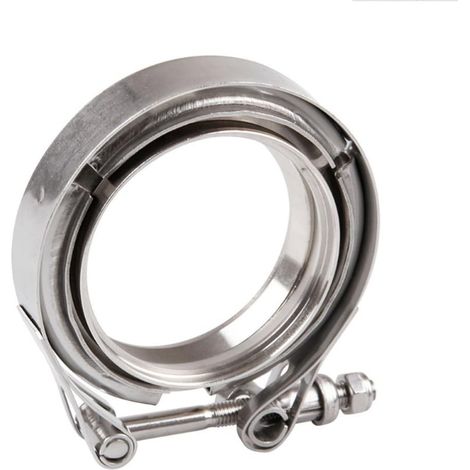 Pince d'échappement V-Band 3'' Manchon En Acier Inoxydable V-Band d'échappement Turbo Wastegate Bride Kit Universal Argent (1/5)