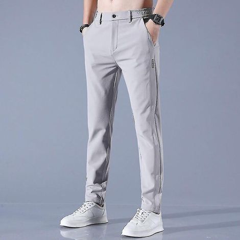 Schnelltrocknende, lange und bequeme Golfhose für Herren mit Taschen – Größe 33 – Dunkelgrau