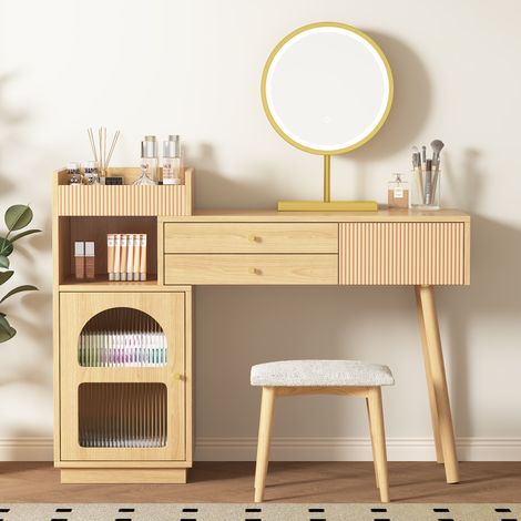 Escritorio tocador con espejo LED y almacenaje OKMYHOME (1/5)