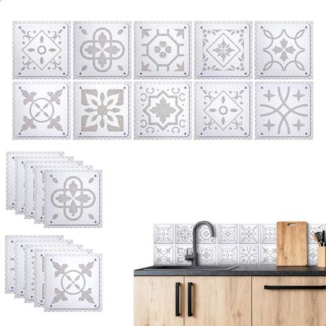 Waterproof and Oil Resistant PVC Wall Stickers Kitchen Wall Stickers Suitable for Kitchens, Bathrooms, 15 x 15 cm (1/3)