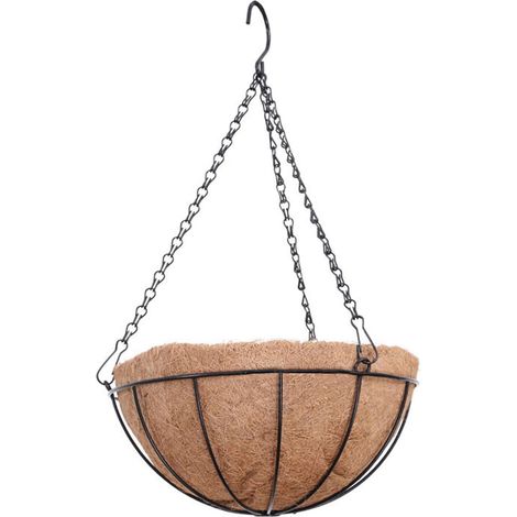 Pots de fleurs à suspendre, pots de fleurs extérieurs avec chaîne, en coco, grand volume en litres, 20 cm de diamètre en tant que (1/5)