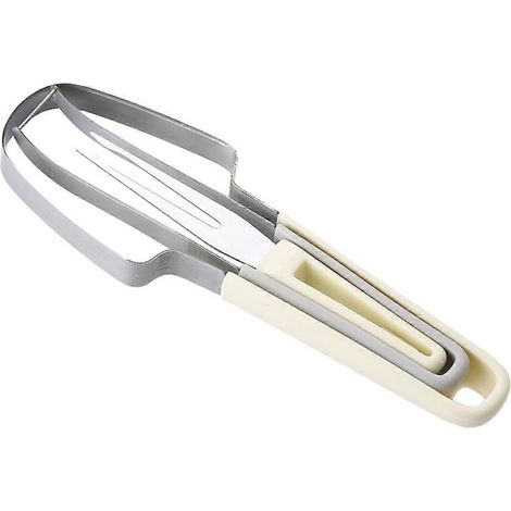 Fourchette à pastèque, coupe-pastèque en acier inoxydable, blanc crème (1/5)