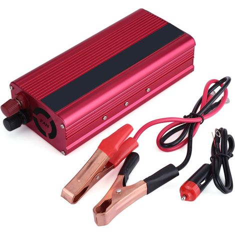 Jeffergarden Convertisseur de puissance pour voiture, alarme basse tension, silencieux durable, 2000 W, pour lecteur DVD, appareil photo ou ordinateur portable (1/5)