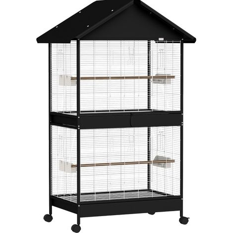 Gran voladera de acero negro con separador, 2 puertas, ruedas y accesorios (1/4)