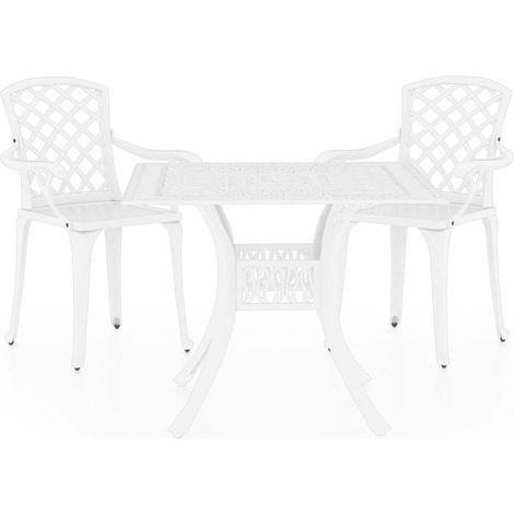 Maison Exclusive - 3-tlg. Bistro-Set Aluminiumguss Weiß (1/5)