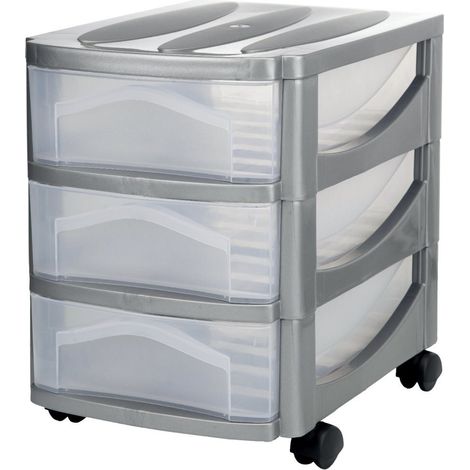 Bama Tour de Rangement Argent 30x40x40 cm Plastique (1/3)