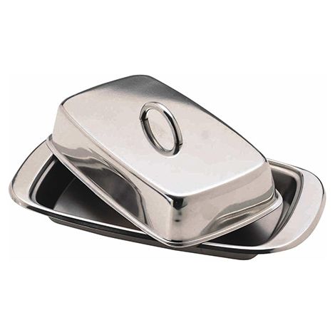 KitchenCraft Stainless Steel Butter Dish and Cover