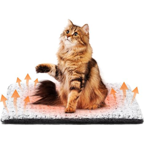 1 Tapis Chauffant Chat Chien, 60x45cm Sans Électricité, Rembourrage 5cm, Double Face Lavable, Intérieur Extérieur (1/5)