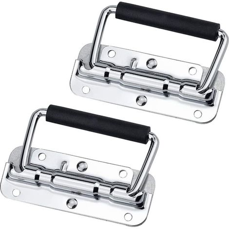 Poignée, Porte en Métal Extracteur Poignée, Poignée Pliante à Ressort, Poignée de Coffre en Métal(2pcs)