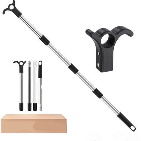 1.6 m Perche d\'ouverture de fenêtre de toit, tige réglable en acier inoxydable Perche d\'ouverture de fenêtre de toit haute pour maison, grenier, personnes âgées, femmes