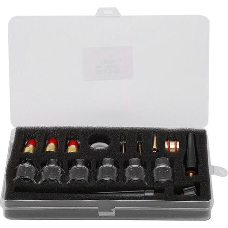Kit d'accessoires pour chalumeau de soudage : bécher en verre, buse, jeu de pinces pour électrode en tungstène, consommables pour WP9/20 (1/4)