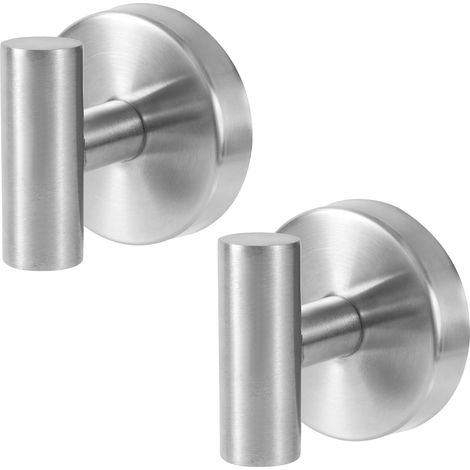 2pcs Crochet de Douche à Ventouse Sans Perçage en Acier Inoxydable pour Salle de Bain, Cuisine, Verre, Miroir, Carrelage - Porte-Serviette (Argent) (1/5)