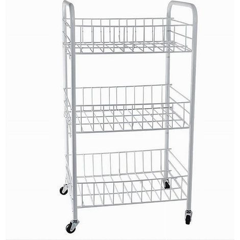 Cleafe - Carrello In Metallo Da Bagno Portaoggetti 3 Ripiani Porta Oggetti Con Ruote 52531 - (1/3)