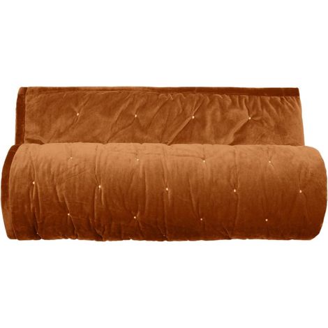 Couvre lit velours matelassé surpiqué "Gipsy" toutes dimensions Vent du sud - Gipsy Camel - 220 x 240 cm pour lit 2 places - Gipsy Camel -