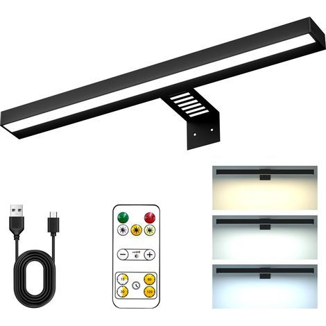 Lampes pour tableaux rechargeables, noir, 30 cm, 1,8 W, lumière de peinture rechargeable pour afficher des œuvres d'art, lumière magnétique sans fil à intensité variable avec télécommande (1/5)