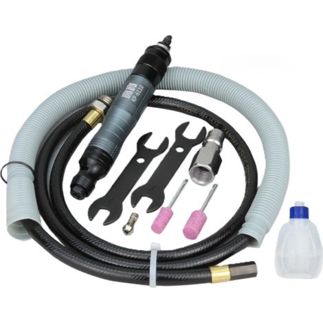 Meuleuse pneumatique type crayon - Tuyau d’air, vitesse variable, 2 pinces 1/4" - Ponceuse, polisseuse, gravure - Clé et coffret inclus (1/5)