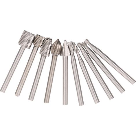 Accessoires de meulage électrique, mèches de routeur HSS à tige de 3mm, fraises rotatives pour perceuse, ensemble d'outils pour le travail du bois, gravure CNC, 10 pièces (1/5)