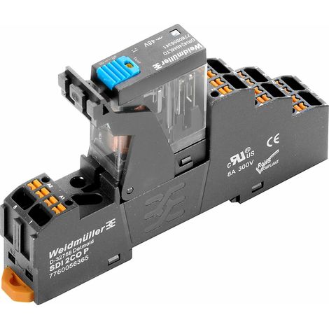 Weidmüller DRIKITP 24VDC 2CO LD/PB D-SERIES DRI, Accoppiatore relè, Contatti: 2, Invertitore AgSnO, 24 V DC, 5 A, PUSH IN, Pulsante di test, 2576190000