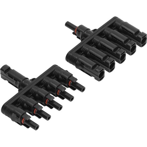 Connecteur Photovoltaïque 6 Voies Mâle/Femelle T et H pour Panneaux Solaires, 1000V DC MCH501 (1/5)