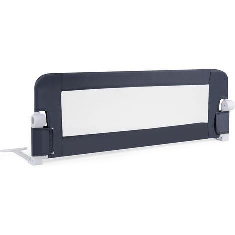 Barrière de lit bébé grise rabattable avec rembourrage doux, sangle réglable et housse lavable pour chambre et voyage (1/5)